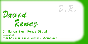 david rencz business card